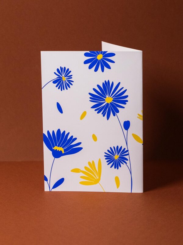 Carte à offrir - Fleurs (version bleue)