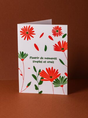 Carte à offrir - Fleur (version rouge)