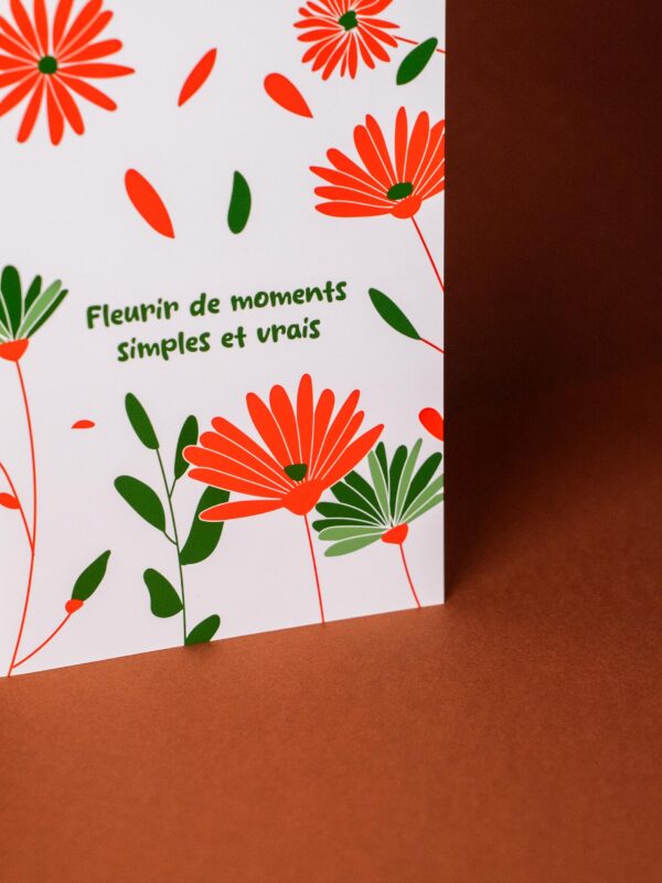 Carte à offrir - Fleur (version rouge)