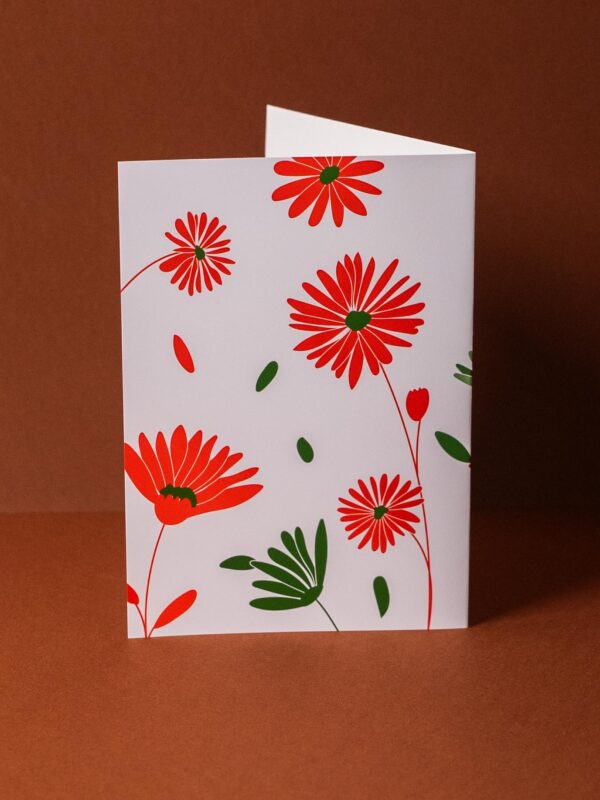 Carte à offrir - Fleur (version rouge)
